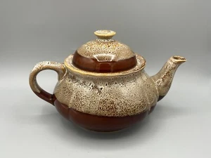 Vintage Trent Mill Pottery Brown Honeycomb Drip Glaze Teapot Made In England - Picture 1 of 5