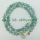 Fashion 8mm Light Green Jade Round Gemstone Beads Pendant Necklace 20"