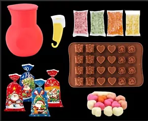 DIY Weihnachten Schokolade Komplett-Set zum selber machen Schmelztopf Kuvertüre - Bild 1 von 7