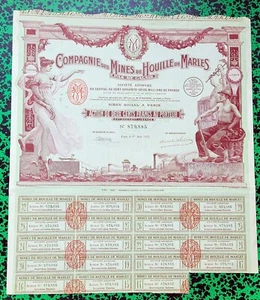 Dépt 62 & 75 - Marles Siège à Paris - Exceptionnel Décor d'une Ste Minière 1922 - Picture 1 of 1