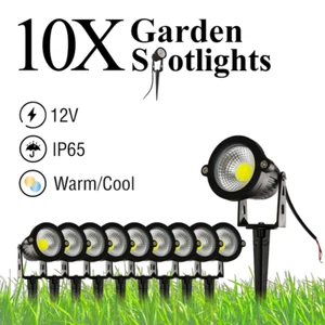 10X LED 12V Spot Lamps Cool/Warm White Yard Landscape Low Voltage COB Spotlights - Picture 1 of 12
