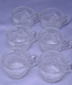ANTIQUE SET OF 6 CAMBRIDGE GLASS DOLL MINIATURE PUNCH CUPS WHEAT SHEAF No. 2660 - Picture 1 of 6
