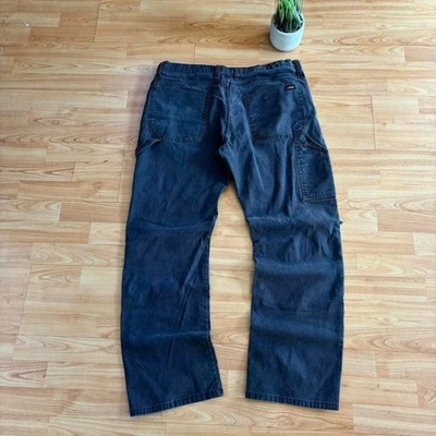 Vintage Y2K essential black dickies carpenter pants Size 38X32! One hole - Image 1 of 4