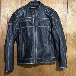 Bilt Motorcycle Jacket Brown Leather Heavy Men's Size US 44 Padded Vented Café - Bild 1 von 21