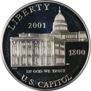 2001-P Capitol Visitor Commemorative Silver Dollar $1 PCGS PR68 DCAM - Blue Lbl - Picture 1 of 4