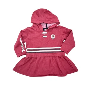 Indiana Hoosiers NCAA Toddler Girls 5T Hoodie Dress Colosseum Red - Picture 1 of 3