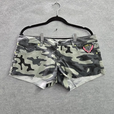 Pantalones Cortos Fox Mujer 7 Gris Camuflaje Cabeza Hydro Serie Gorpcore Logo Parche Foto 1 de 4