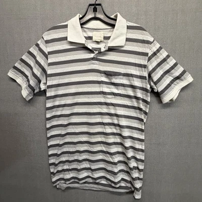 Band Of Outsiders Polo Shirt Gray Striped Size 3 Large - Image 1 of 4