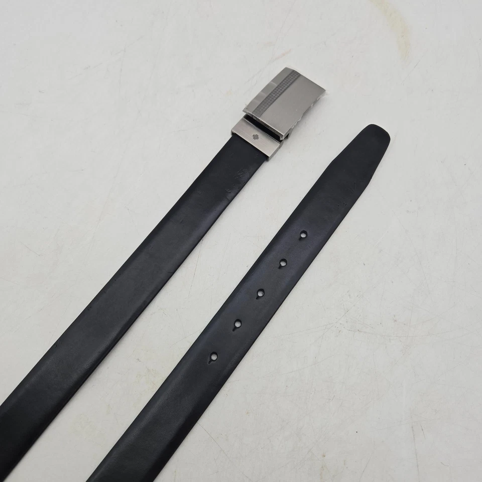 Vestido Ryan Seacrest Cinturón Cuero Negro Para Hombre 32 Hebilla Níquel Nuevo Sin Etiquetas Foto 1 de 4