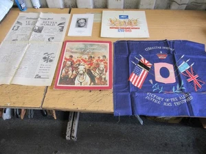 WW2 VINTAGE MILITARY LOT, MEDALS, CHURCHILL, GIBRALTAR, NEWS PAPER ETC - Picture 1 of 17