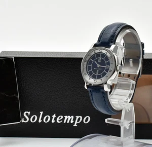 [N COMO NUEVO+/Caja, Papel] Reloj BVLGARI Solotempo ST29S Damas 28mm Azul Qz JAPÓN - Imagen 1 de 15