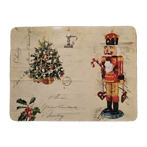 Williams Sonoma Nutcracker Christmas Placemats Set Of 4 Cork Back Holiday... - Picture 1 of 6