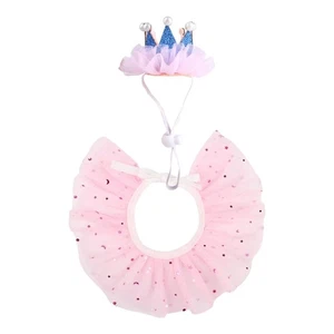 Gorgeous Princess Crowns Pet Headwear Photo Props with Collar for Cats and Dogs - Picture 1 of 8
