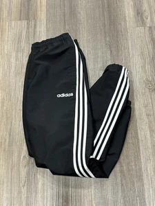 Adidas Track Pants Mens Size Small Black Polyester Stretch Tapered Fit - Picture 1 of 8