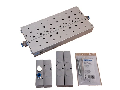 Festo Solenoid Valve 8 Station Manifold Block VTUS With Blanking Porting Blocks - Image 1 of 4
