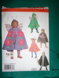 Simplicity Sewing Pattern 1769 Child's Costume Capes Size 3-8 Uncut Wings & More - Picture 1 of 1