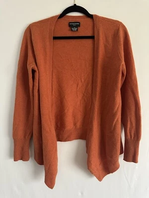 Sutton Studio 100% Cashmere Orange Open Front Cardigan Size Petite S - Image 1 of 4