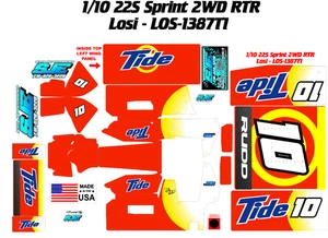TEAM LOSI 22S  1X10 SPRINT LOS-1387T1  RICKY RUDD   DECAL WRAP KIT - Picture 1 of 1
