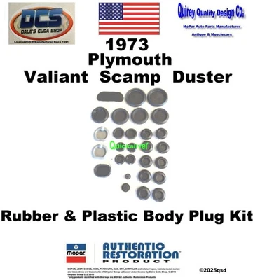 Plymouth Valiant Scamp Duster 1973 kit de tapones de carrocería de goma y plástico nuevo MoPar EE. UU. Foto 1 de 3