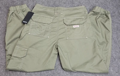 Calça True Religion Feminina 29 Verde Bobbi Baggy Cargo Jogger Y2K Streetwear Anos 90 - Imagem 1 de 4