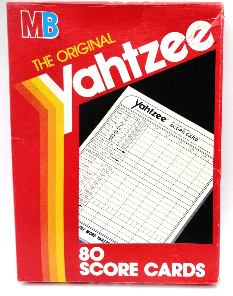 Vintage The Original Yahtzee 80 SCORE CARDS 1982 E.S. Lowe Milton Bradley MB - Image 1 of 1