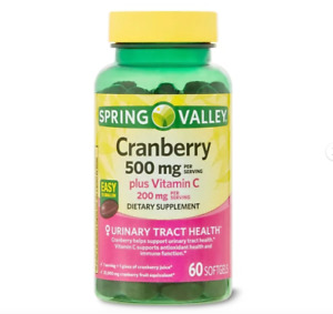 Spring Valley Cranberry Dietary Supplement Softgels 500mg 60 Count