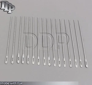 12 Sonda con Occhio Acciaio Inox, Malleabile 6" Strumenti Chirurgici Oftalmici - Foto 1 di 3