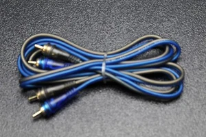 CABLE RCA 6 FT AZUL GRIS 2 CANALES COCHE HOGAR AUDIO INTERCONEXIÓN ESTÉREO BMS-BLS-6 - Imagen 1 de 4