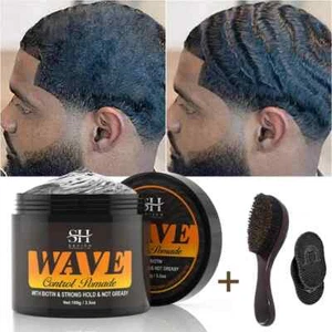 2025 360 Waves Layered Natural Wave Control Pomade for Black Men Strong Hold - Picture 1 of 26