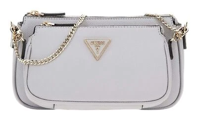 GUESS Noelle Double Pouch Crossbody Umhängetasche Tasche Lavendar Grey hellgrau - Bild 1 von 2