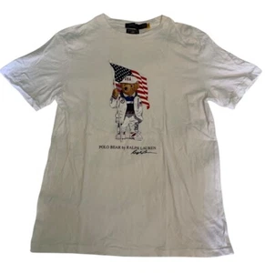 Polo Ralph Lauren Team USA Shirt Youth Sz L 14/16 Olympics Flag Bear 2020 White - Picture 1 of 7