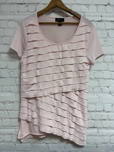 AB Studio Medium Bluse Rosa Kurzarm Stufen Neu - Bild 1 von 12