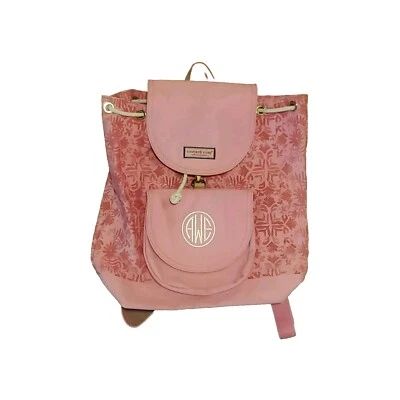 Vineyard Vine Pink Otomi Floral Print Drawstring Daypack Backpack Beach Travel - Image 1 of 4