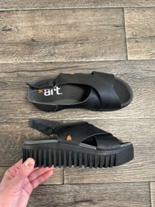 the art company sandals platform black leather women size39 - Picture 1 of 6