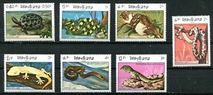 1984 LAOS, TARTARUGA RETTILE, Scott 584-590, MNH - Foto 1 di 1