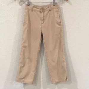 Gymboree Boys 6 Pants Tan Flat Front Chino Adjustable Waist Neutral 100% Cotton - Picture 1 of 8