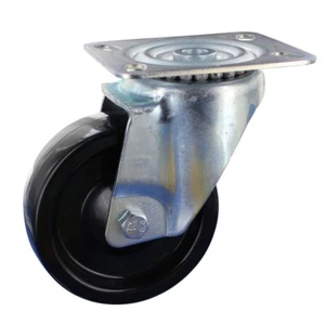 Heat resistant swivel castor without brake ø125 plastic plate fitting up to 2 - Picture 1 of 2