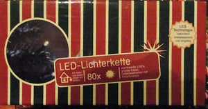 LED Lichterkette 80 Kerzen Retro warmweiß Innenraum +AUSSEN grünes Kabel - Bild 1 von 2