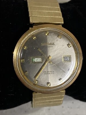 Vintage SANDOZ Day Date Incabloc 797Y Automatic 25 Jewel Cal. 1906 Working - Image 1 of 4