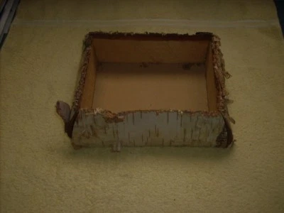 rustic birch box 6" x 8-1/2" inside dimensions 4" deep - Image 1 of 2