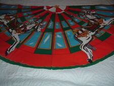 Vtg 60s Carousel Horses Mini Tree Skirt 24" Cut Fabric Panel To Sew #PB14