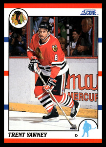 1990 Score American Trent Yawney #292 Chicago Blackhawks NHL Hockey