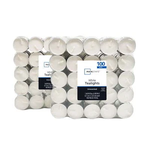 Mainstays White Unscented Indoor/Outdoor Tealight Candles, 100 Count - Picture 1 of 8