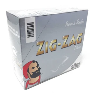 ZIG ZAG KING SIZE SILVER SLIM ROLLING PAPERS 25-50 BOOKLETS SMOKING PAPERS NEW  - Picture 1 of 3