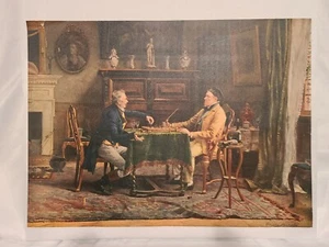 Stampa antica tribuna scacchi arte supplemento di Gerard Portielje cromolitografia - Foto 1 di 11