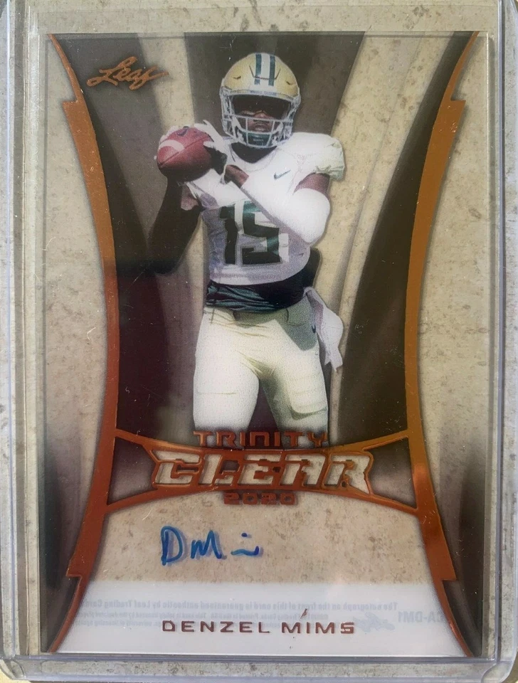2020 Leaf Trinity "Clear Rookie" DENZEL MIMS Auto Autograph (ON CARD) - Image 1 of 1