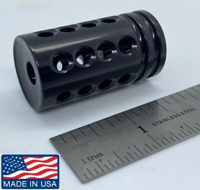 Adaptador de aluminio Ruger 10/22 freno de boca negro roscado toro/barril pesado 22lr Foto 1 de 4