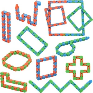 12 Pack 24 Links Wacky Tracks Snap and Click Fidget Toys, Finger Sensory Toys, S - Picture 1 of 5