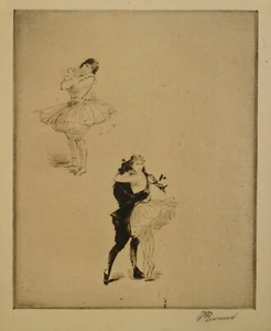 Acquaforte Etching Gravure Punta Secca Paul RENOUARD "Ballerini" primi '900 5 - Imagen 1 de 4