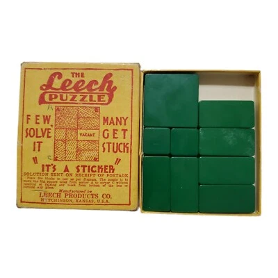 Vintage The Leech Puzzle Hutchinson, KS Promotional Sliding Puzzle Plastic - Image 1 of 4